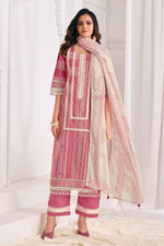 Load image into Gallery viewer, Pure Cotton Hand Block Printed Ethnic Salwar Kameez With Lace Dupatta
