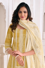 Load image into Gallery viewer, Designer Pure Cotton Hand Block Print Salwar Suit With G.P.O Lace Work