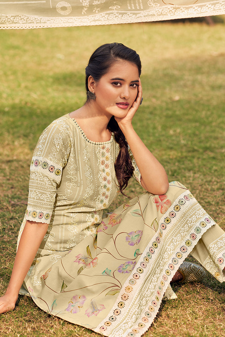 Pure Cotton Hand Block Print Straight Cut Salwar Kameez