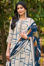Load image into Gallery viewer, Designer Pure Linen Embroidered Digital Print Salwar Kameez