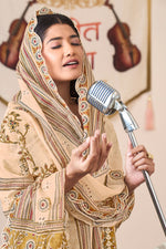 Load image into Gallery viewer, Brown Pure Cotton Block Print With Fancy Borer Embroidery Work Long Salwar Kameez