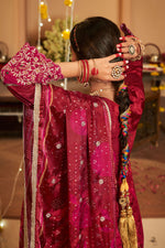 Load image into Gallery viewer, Karva Chauth Special Silk Maroon Embroidery Work Salwar Kameez