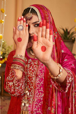 Load image into Gallery viewer, Karva Chauth Special Salwar Suit In Red Color