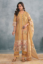 Load image into Gallery viewer, Mustard Casual Wear Pure Mal Mal Cotton Digital Printed Salwar Kameez