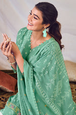 Load image into Gallery viewer, Sea Green Color Pure Orgenza Suit