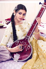 Load image into Gallery viewer, Beige Color Pure Cotton Embroidery With Block Print Long Salwar Kameez