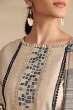 Load image into Gallery viewer, Traditional Beige South Cotton Embroidered Straight Fit Salwar Kameez Set For Women