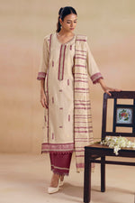 Load image into Gallery viewer, Designer Beige Cotton Straight Cut Salwar Suit