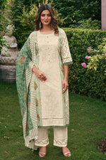 Load image into Gallery viewer, Beige Cotton Embroidered Dress