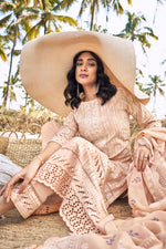 Load image into Gallery viewer, Peach Pure Cotton Khadi Block Print Designer Long Straight Cut Salwar Kameez