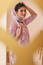 Load image into Gallery viewer, Pure Lilan Embroidery Work Designer Straight Cut Salwar Suit In Lavender Color