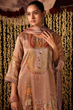 Load image into Gallery viewer, Luxury Tissue Jacquard Salwar Suit With Embroidered Sleeves And Designer Dupatta