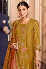 Load image into Gallery viewer, Pure Otta Silk Dyed With Fancy Placement Embroidery Work Suit