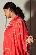 Load image into Gallery viewer, Red Muslin Kaftan Style Co-Ord Set