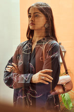 Load image into Gallery viewer, Black Muslin Loose Fit Printed Co-Ord Set
