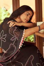 Load image into Gallery viewer, Black Russian Plain Top With Palazzo Pant