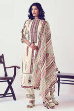 Load image into Gallery viewer, Beige Top Dyed Lining South Cotton Block Print Casual Dress