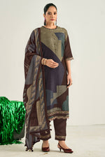 Load image into Gallery viewer, Elegant Linen Digital Print Straight Cut Salwar Suit For Women