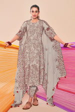 Load image into Gallery viewer, Beige Fancy Pure Moga Silk Embroidery Disigner Long Dress