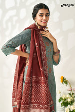 Load image into Gallery viewer, Teal Color Pure South Cotton Fabric Salwar Suit With Embroidery Work