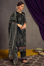 Load image into Gallery viewer, Black Color Pure Organza Khadi Print Casual Long Suit With Hand Work