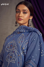 Load image into Gallery viewer, Blue Color Pure Organza Khadi Print Daily Wear Long Salwar Suit With Hand Work