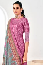 Load image into Gallery viewer, Pink Color Digital Print Pure Moga Silk Long Straight Cut Salwar Suit