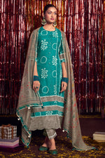 Load image into Gallery viewer, Teal Color Pure Moga Silk Embroidery Work Suit
