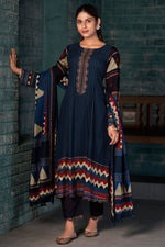 Load image into Gallery viewer, Blue Color Festive Wear Pure Pashmina Digital Print Salwar Suit