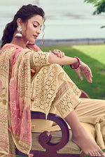 Load image into Gallery viewer, Beige Pure Cotton Serene Splendor Designer Salwar Suit