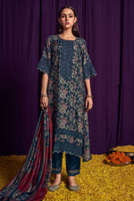 Load image into Gallery viewer, Pure Bemberg Silk Digital Print Salwar Kameez In Teal Color