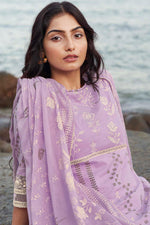 Load image into Gallery viewer, Pure Cotton Khadi Block Print Lavender Color Designer Salwar Kameez
