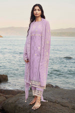 Load image into Gallery viewer, Pure Cotton Khadi Block Print Lavender Color Designer Salwar Kameez