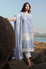 Load image into Gallery viewer, Blue Pure Cotton Khadi Block Print Designer Salwar Suit
