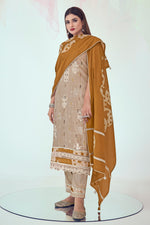 Load image into Gallery viewer, Cotton Fabric Beige Color Casual Printed Salwar Suit
