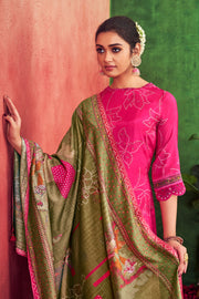 Rani Pure Muslin Silk Gold Lining Digital Print Long Straight Cut Salwar Kameez