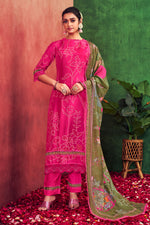 Load image into Gallery viewer, Rani Pure Muslin Silk Gold Lining Digital Print Long Straight Cut Salwar Kameez