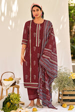 Load image into Gallery viewer, Premium Cotton Jacquard Butti Hand Block Printed Designer Daily Wear Salwar Kameez