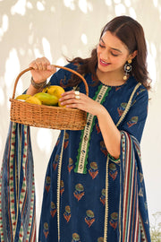 Traditional Cotton Jacquard Butti Printed Salwar Kameez
