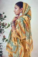 Load image into Gallery viewer, Mustard Color Pure Cotton Fancy Borer Embroidery With Digital Print Designer Salwar Suit
