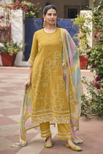 Load image into Gallery viewer, Premium Mal Mal Chanderi Jacquard Straight Cut Salwar Kameez