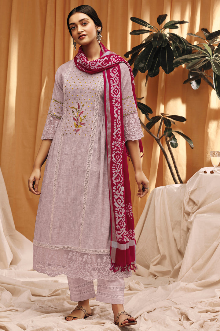Pure South Cotton Embroidery Long Salwar Kameez