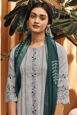 Load image into Gallery viewer, Grey Color Pure South Cotton Embroidery Long Salwar Kameez