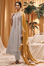 Load image into Gallery viewer, Pure South Cotton Embroidery Beige Long Salwar Kameez