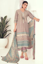 Load image into Gallery viewer, Lavender Pure Linen Digital Print Straight Cut Salwar Suit

