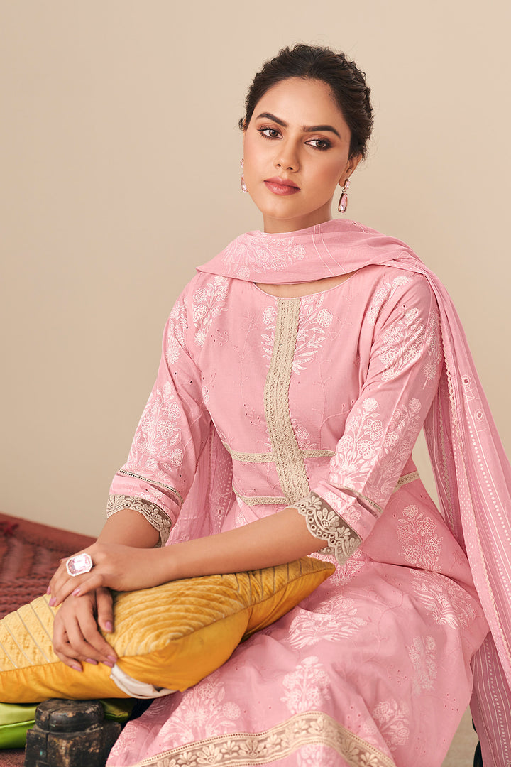 Cotton Embroidered Long Salwar Kameez