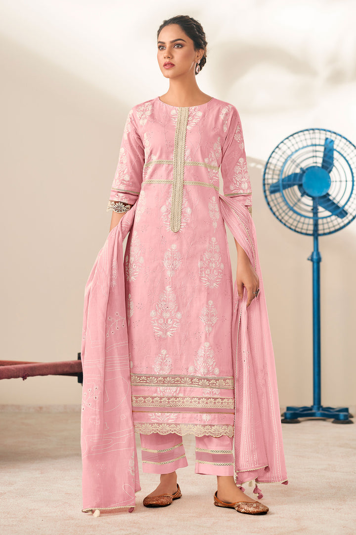 Cotton Embroidered Long Salwar Kameez