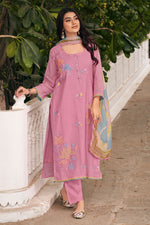 Load image into Gallery viewer, Pure Mal Chanderi Fancy Placement Embroidery Designer Long Salwar Kameez