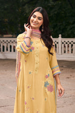 Load image into Gallery viewer, Premium Mal Chanderi Ethnic Suit Set With Embroidery Work