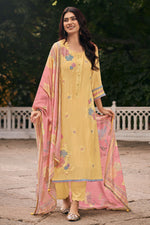 Load image into Gallery viewer, Premium Mal Chanderi Ethnic Suit Set With Embroidery Work